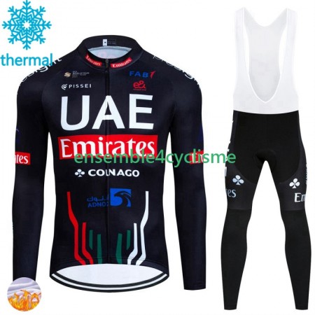 Tenue Maillot M/L + Collant à Bretelles Hiver Thermal Fleece Uae Emirates 2024 N001 Tenue Maillot M/L + Collant à Bretelles Hiver Thermal Fleece Uae Emirates 2024 N001